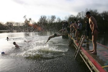 Christmas Day at the men's pond Â© Ruth Corney