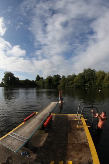Swimmers at the men's pond Â© Ruth Corney