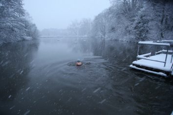 Sleet at the mixed pond © Ruth Corney